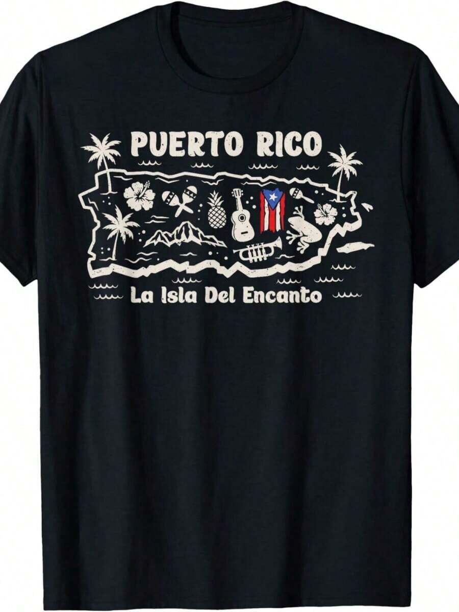 Camiseta de chica de Puerto Rico con la bandera de Boricua - Negro 9 - Ver 1