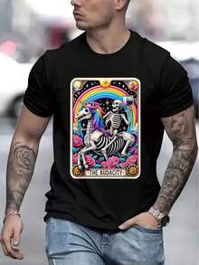 Casual Short Sleeve T-Shirt, Halloween, 1 Piece, 100% Heavy Cotton - Comfortable Crew Neck, Soft And Adorable T-Shirts, Loose And Comfortable - Back - View 12