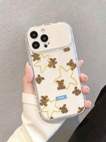 象牙色 TPU 五芒星熊彩绘翻盖镜面手机壳，简约镜面支架防震手机保护套，兼容 17 Pro/17 Air/17/17 Pro Max、16/11/16 Pro/16 Plus/16 Pro Max/16 e/15 Pro Max/13/14/12/XS/XR/7G/8 Plus/XR/7/8 - 彩色 - 查看 2