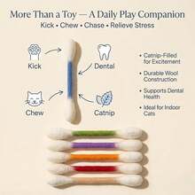 Đồ chơi cần câu tương tác 6 màu dành cho mèo, bền và dễ thương, giúp mèo con giảm bớt sự nhàm chán, vận động và giảm lo âu, món quà hoàn hảo cho mèo chơi một mình hoặc tương tác với chủ nhân. - Xem 6