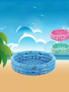 Bồn tắm bơm hơi di động cho bé, bồn tắm cho trẻ nhỏ, bồn tắm du lịch chống trượt, bể bơi bơm hơi, chậu tắm dày cho trẻ em kèm bơm hơi. - Bể bơi bơm hơi tròn cho trẻ em - Xem 6