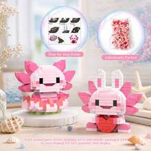 6-In-1 Salamander Model Building Blocks Set, Creative Desktop Decor, Micro Particle Construction Toy, 2000+PCS Brick Building Toy Gift Box, New Year/Christmas/Holiday Gift - Multicolor - View 3