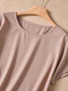 Set de 2 piezas de top de cuello redondo holgado y pantalones de pierna ancha para mujer, conjunto versátil casual para primavera/otoño, conjunto de pantalones y top casual para vacaciones - Multicolor 8 - Ver 4