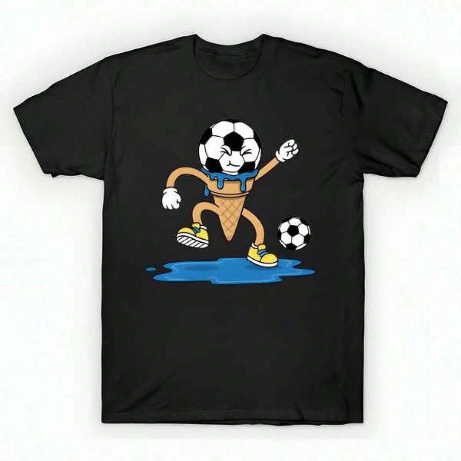 Cool Football Ice Cream Lover Present kids Soccer T-Shirt unisex de la de algodón puro de alta densidad de 220 g. C-AmiS-eta activa para mujer de - AL-Godón C-AmiS-eta 10130 % aL-Godón que se A-DAPTA a tu día Apto para todo tipo de perS-onas, ya sean mujeres o hombres Tejido duradero de alta C-Alidad apto para todas las estaciones, suave al tacto pero diseñado para durar Tops transpirables Conjuntos de otoño para mujer Conjuntos de vaC-Aciones para mujer Disfraz de Halloween para mujer - Negro - Ver 1