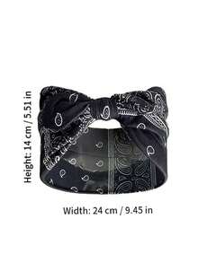Set 4 Pcs Jilbab Wanita Motif Paisley Retro, Bando Pita Telinga Kelinci Lebar, Turban Elastis Lembut, Aksesori Rambut Retro untuk Sehari-hari & Olahraga - MultiWarna - View 3