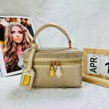 BV Bottega Bang Bang Bolso de mujer tejido a mano de cuero genuinodebolso de manotipocuboconpatróntejidoparamujer,bolsodemarca,elegantebolsodemanoparaseñorabolsaderegaloexquisita,bolsodebolso de manodelujoparamujer,bolsocruzadodemodaparamujer,adecuadoparachicas,estudiantesnivel universitariodamasdeoficina,madresdemedianaedadparausodiario,comprasoficina,clase,reuniones,citas,actividadesalairelibretambiénunregaloidealparaBolsa de mujerdealmuerzoestiloJWconpatróndeimitacióndecocodrilo,nuevomodelo2026,tejidaamanoconbrillantespedrería,bolsocruzadomodernoyVersátil. - Diamante negro - Ver 9
