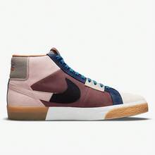 Nike Blazer SB Zoom 斷鉤 拼接防滑耐磨透氣運動休閒舒適百搭中幫板鞋 男女同款 粉褐 - 粉褐 - 查看 5
