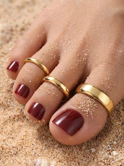 Teenringen voor dames, gouden teenringenset, dunne band, strandvoetsieraden voor de zomer, open verstelbare teenringen.