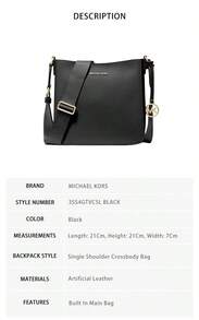 Michael Kors Jet Set Travel 素色女款單肩斜挎包 35S4GTVC5L 黑色 - 黑色35S4GTVC5L BLACK BLACK - 查看 6