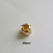 10/20/50/100pcs Faux Pearl Large Hole Plastic Beads, Silver/Gold/Acrylic DIY Loose Beads For Jewelry Making Accessories - Gold - View 12