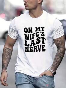 Men's Casual Short Sleeve T-Shirt, 1 Piece, 100% Heavy Cotton - Comfortable Crew Neck, Soft And Adorable T-Shirts, Loose And Comfortable - White - View 1