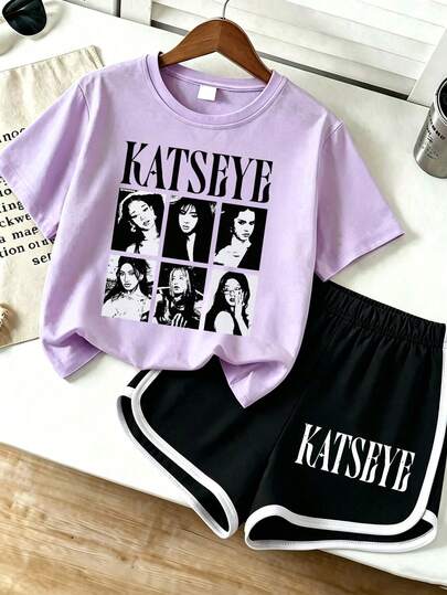 2026 Young Girls' Boys' Graphic Short Sleeve T-Shirt And Elastic Waist Shorts Set, Katseye Music Shirt, Katseye K-Pop Graphic T-Shirt, Katseye Gnarly T-Shirt, Katseye K-Pop T-Shirt, Gabriela Shirt, T-Shirt For Teenagers, Music T-Shirt Boys' T-Shirts Girls' Outfits Matching Mother-Daughter Wear TV-Inspired Gifts For Girls Teenage Girls' Clothing Boys' Apparel Gifts For Teenage Boys Children's Outfits Girls' Aesthetic T-Shirts Teenage Girls' Tops Teenage Girls' T-Shirts Teenage Girls' Clothing Girls' Jackets Boys' Apparel Girls' Outfits Teenage Girls' Tops Matching Parent-Child Wear Boys' T-Shirts Children's Clothing Gifts For Girls New Year Gifts