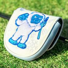 1pc Putter Head Cover With Snow Ape Pattern - Magnetic Closure PU Shell With Fluffy Lining And Cute Cartoon - Multicolor - View 5