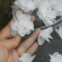 1pc Handmade 3D Floral Cathedral Veil Bridal Headpiece With Comb, Suitable For Wedding, Window Display, Beach Wedding Photography Props - Multicolor - View 5