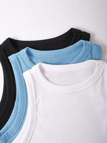 Top ajustado de cuello redondo informal para mujer - Multicolor 5 - Ver 5