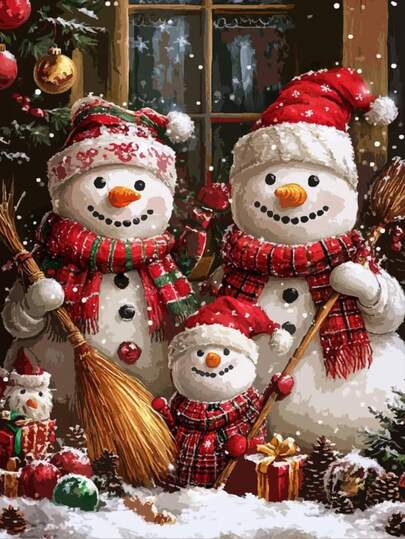 1pc DIY Diamond Painting - Snowman Home Decor, Full Drill, 30*40cm/40x50cm