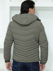 Men's Waterproof Velvet Jacket With Fur Lining - Stylish - màu xanh lá - Xem 3