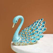 SUSUZUKU 1 pieza Caja de joyería en forma de cisne hueco con esmalte "Amor Eterno", caja decorativa de metal pequeña, regalo creativo para el Día de San Valentín - cisne - Ver 7