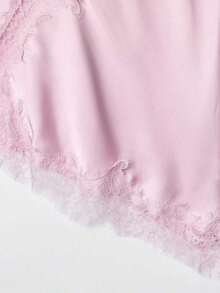 Seelio Nuevo Top de estilo lencería sexy con decoración de encaje, estilo europeo y americano, para mujer, color negro, para verano - Rosa - Ver 7