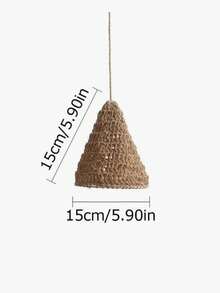 1/3 Piezas Pantalla de lámpara decorativa bohemia tejida a mano, adecuada para decoración de casas de huéspedes y restaurantes, pantalla de lámpara de cuerda de cáñamo - marrón - Ver 8