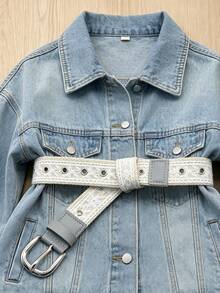 1pc Vintage Buckle Fashion Versatile Belt, Sexy Denim Decoration - Multicolor - View 2