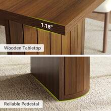 LITTLE TREE 78.7" Extra Long Dining Table For 6-8 People, Large Farmhouse Kitchen Table With Wooden Tabletop, Rustic Style Rectangular Dinner Table For Dining Room, Kitchen, Living Room, Walnut - Walnut Brown - View 5