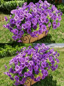 2/20/40/60入人造花,仿真塑膠植物,適用於室內外花園、門廊、窗台、居家、浴室、婚禮、鄉村風裝飾、戶外假花,不褪色,可用於客廳裝飾、吊掛花盆、廚房花瓶,抗UV - 紫色 - 查看 5