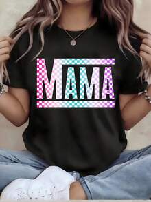 Plus Size T-Shirt, Women's Plus Size T-Shirt - Funny Printed T-Shirt - Casual Short Sleeve, Crew Neck, Loose Fit, Machine Washable, Comfortable For All Four Seasons, Casual Wear | Loose Fit | Durable Print, Ideal For Various Party Gifts, Shipped From - 黑色 - 查看 7