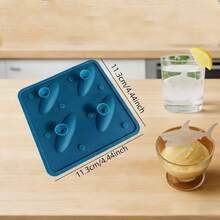 1pc Shark Shaped Silicone Ice Cube Tray, 3D Shark Ice Mold Suitable For Whiskey, Cocktails And Beverages, Fun Silicone Ice Maker For Home Bar And Party - Multicolor - View 3