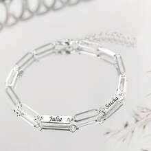 1 chiếc vòng tay thời trang nữ mạ vàng bạc, khắc tên gia đình cá nhân hóa, có thể khắc 1-5 tên, vòng tay chữ cái đầu tinh tế, chất liệu thép không gỉ mạ vàng 18K, dây chuyền có thể điều chỉnh độ dài, món quà lý tưởng cho bạn gái, mẹ, gia đình, bạn bè, con gái, quà tặng Ngày của Mẹ, quà tặng mùa lễ hội, quà tặng tốt nghiệp. - Nhiều màu - Xem 5
