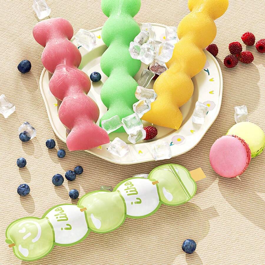 20pcs Summer Disposable Crushed Ice Bags, DIY Popsicle Bags, Self-Sealing Ice Mold Water Fruit Freezing Bags - Multicolor - View 1