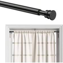 Curtain Rods No Drilling 28 To 48 Inches, 1/2 Inch Diameter No Drill Curtains Rod Renter Friendly Drapery Rod, Curtain Rods No Drilling, Black 1Pack - Black + 28"-48" - View 1