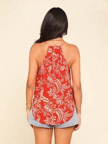 Camiseta de tirantes de unicolor casual para uso diario, verano - Naranja - Ver 2