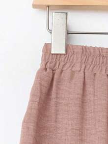 Pantalones casuales de unicolor para mujer, aptos para el verano - Rosa - Ver 7