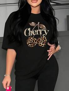 Camiseta de mujer para primavera y verano - Negro - Ver 5