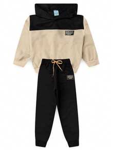 Boys' Winter Fleece Set With Hood, Pants And Jacket - 黑色 - 查看 9