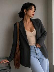 Women Blazers - Black - View 1