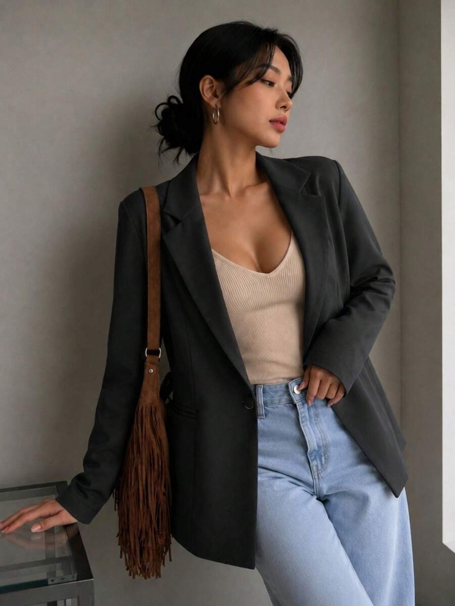 Women Blazers - Black - View 1