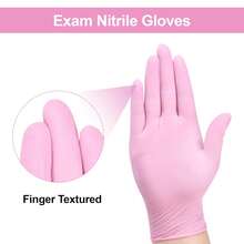 100pc Many Colors Available To Choose Disposable Nitrile Latex Free Tattoo Nail Hair Salon Cleaning Gloves - 100Pcs Pink - View 2