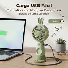 Mini Portable Fan With Rechargeable Battery, 3 Speeds, USB - Baby Blue - View 10
