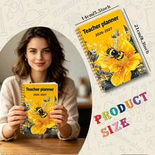 DANPERJI 1pc A5 Cute Bee 2026-2027 Teacher's Planner, Yellow Bee Pattern Design, Suitable For Teachers To Use As A Diary - Yellow Bee - View 6