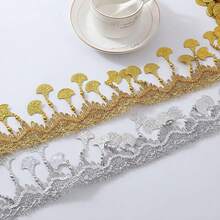 1码 6厘米宽 金色蕾丝流苏缝纫配件服装装饰珠饰流苏DIY布艺穗边刺绣装饰饰边工艺材料 - 多色 - 查看 1