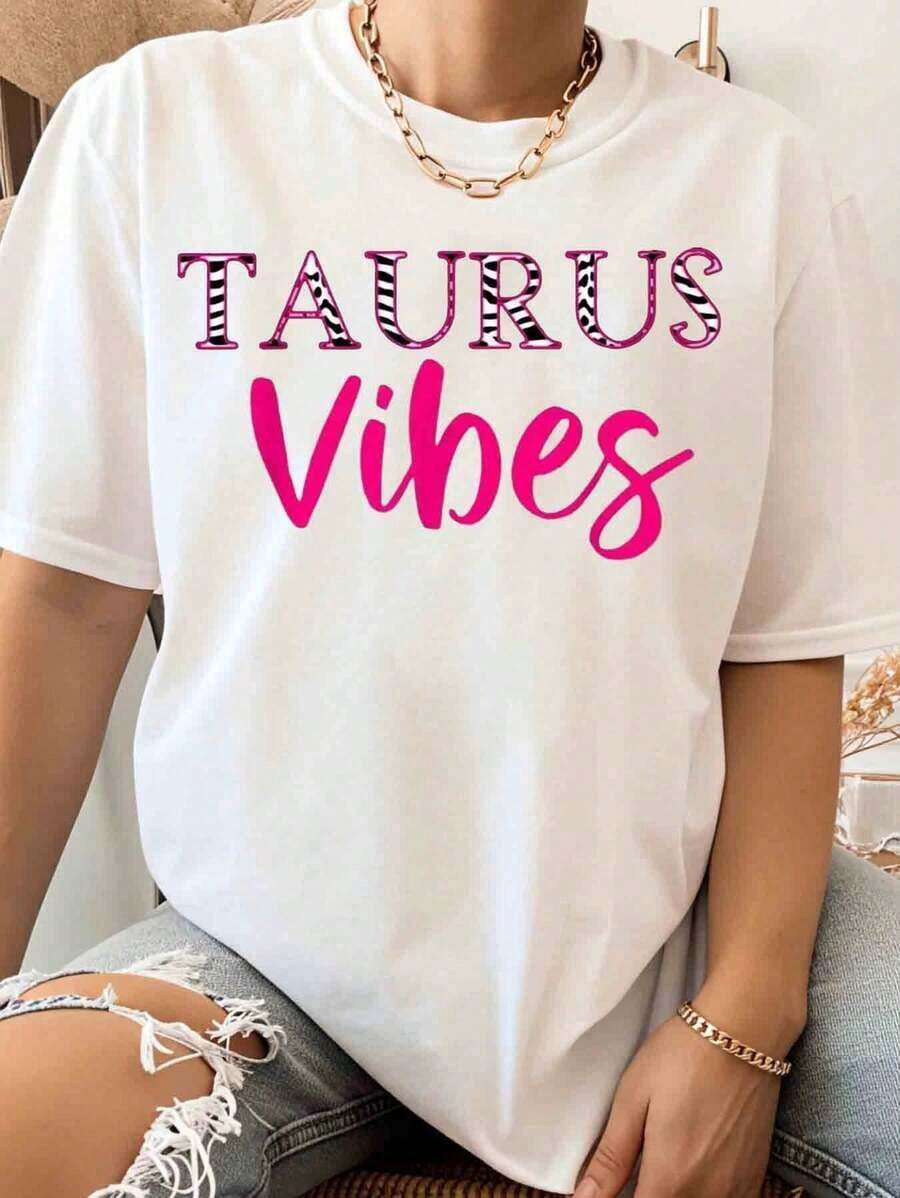 One Women's Casual T-Shirt Featuring A Taurus Zodiac Sign Design, Perfect For Birthday Celebrations And For Spring And Summer Wear. An Ideal Gift For Astrology Enthusiasts And Friends Born Under The Sign Of Taurus. 180g 100% Cotton. - 白色 - 查看 1
