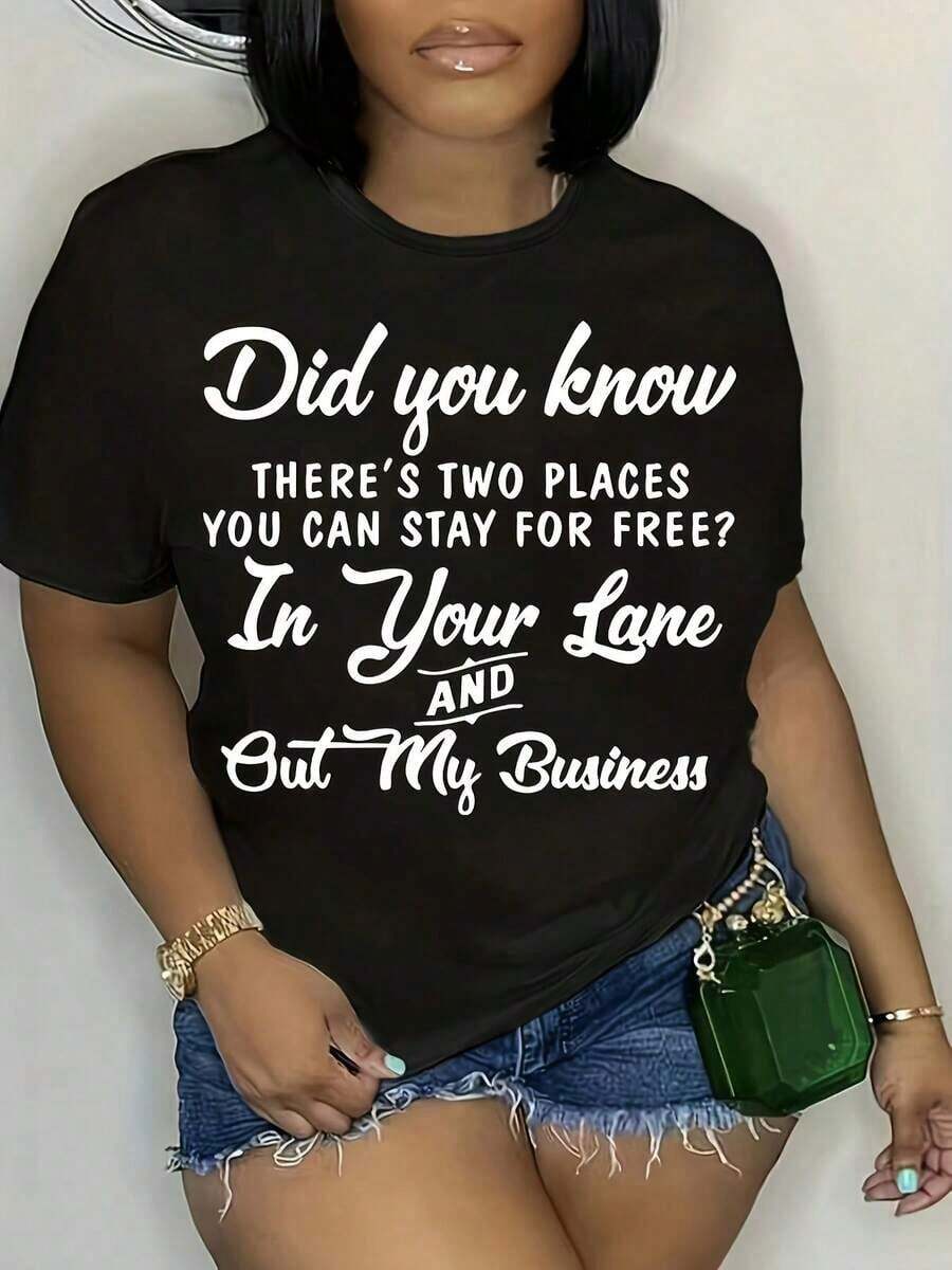 2026 Nuevos productos de gran , camiseta de cuello redondo para mujer, camiseta casual con la frase "¿Sabías?" - Camiseta de manga corta de corte relajado, adecuada para atuendos casuales, conjuntos de primavera y verano y ropa educativa con datos curiosos (lavable a máquina), camisetas casuales para mujer, esenciales versátiles para el guardarropa. - Negro - Ver 1