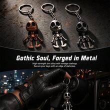1pc Creative Metal Skeleton Movable Joint Keychain, Gothic Style For Enthusiasts, Suitable For Car Key Chains, Backpack Decorations - Multicolor - View 1