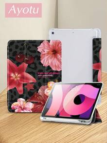 Ayotu 豹纹、红百合和樱桃图案，兼容 iPad Air 8 (M4) 2026 (11 英寸)、Air 8 (M4) 2026 (11 英寸)、2021/2020 款第 9/8 代 10.2 英寸、带笔槽的 Galaxy Tab A8 10.5 英寸 2022、Kindle Paperwhite 第 12 代 2024，支持自动睡眠/唤醒功能，时尚保护套 - 彩色 - 查看 3