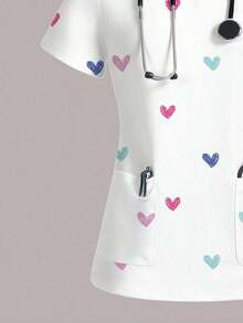 Top de pijama con estampado de dibujos animados para mujer - Blanco 3 - Ver 3