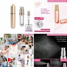 Travel Perfume Bottle Refillable Atomizer - 5ML Pocket Perfume Dispenser, Scent Pump Leakproof Portable Perfume Sprayer Women And Men (Gold-1) - Gold-1 - View 1