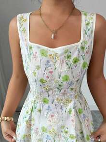 Blusa elegante sin mangas para mujer con diseño de tiras cruzadas en la espalda, talla estándar - Multicolor 4 - Ver 3