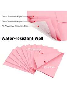 20pcs Disposable For Nail Art Tattoo Table Mat, Absorbent Leak Proof Tattoo Workbench Cover, Soft Salon Towel For Nail Artists, Tattoo Artists And Piercing Studios - Pink - View 2
